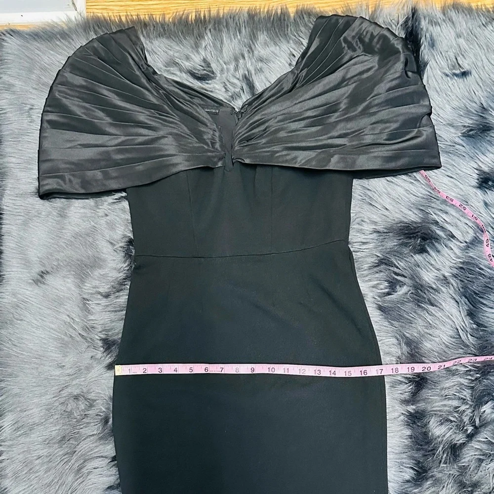 ZAC POSEN Black Puff Sleeves Maxi Mermaid Dress - Picture 7 of 14